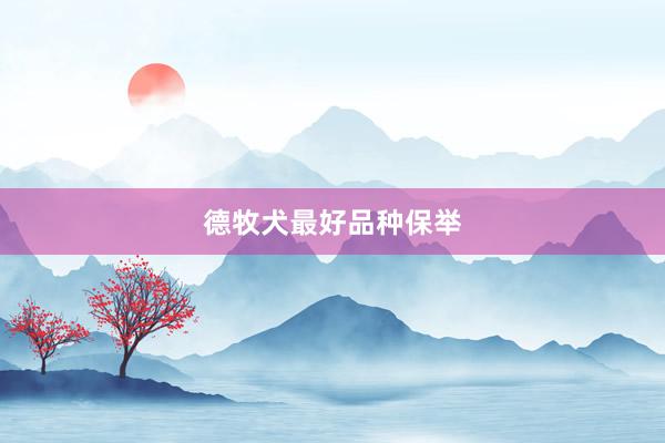 德牧犬最好品种保举